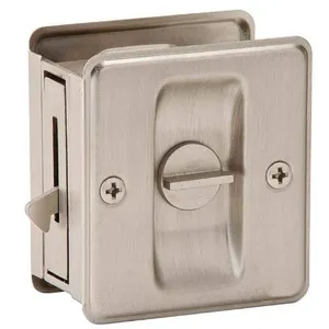 Lot of 2 - Prime-Line Pocket Door Lock and Pull, Satin Nickel, N7369