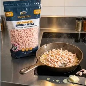 Bornstein Seafoods Coldwater Shrimp Meat 5 lb Cooked and Peeled