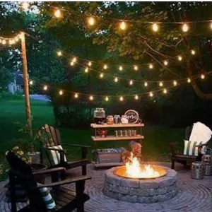 Outdoor String Light Set, Black, 24 Bulb Plus Extras