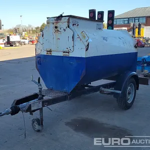 2013 Bowser Supply 1000 Litre Single Axle Bunded Fuel Bowser, Petrol Pump 