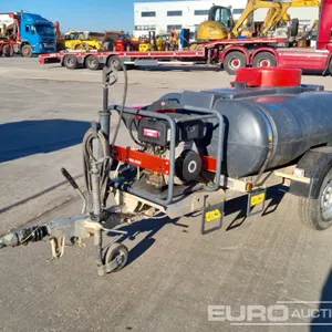 Trailer Engineering Single Axle Plastic Water Bowser, Yanmar Pressure Washer 