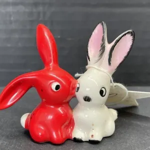 Vintage Goebel Figurine - Red & White Rabbits