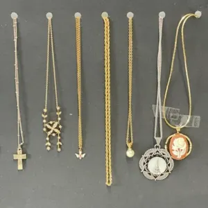 Costume Jewelry - 9 Chain Necklaces with Pendants