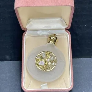 Miniature Frosted Glass Perfume Bottle Pendant