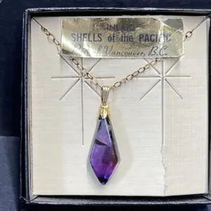 Chain Necklace with Purple Stone Pendant