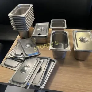 12 Asst. S/S Inserts w/ 11 Lids 6x10x6