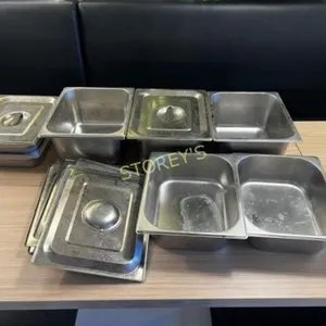 9 S/S Food Inserts w/ 7 Lids 10x12