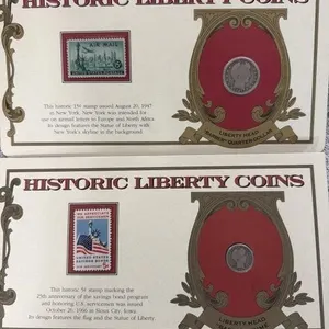 2-pc Liberty Coin Stamp Set - 1 dime - 1 qtr