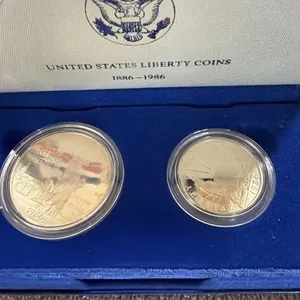 1986 Liberty Silver Dollar and Half Dollar Proof