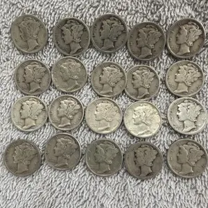 20 Mercury Dimes  90% silver