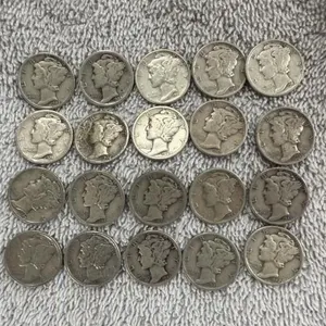20 Mercury Dimes  90% silver