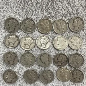 20 Mercury Dimes  90% silver