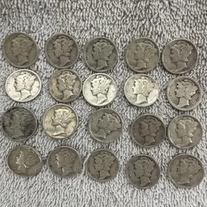 20 Mercury Dimes  90% silver