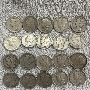 20 Mercury Dimes  90% silver