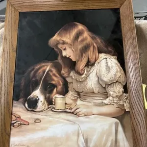 PICTURE OF LITTLE GIRL AND ST BERNARD