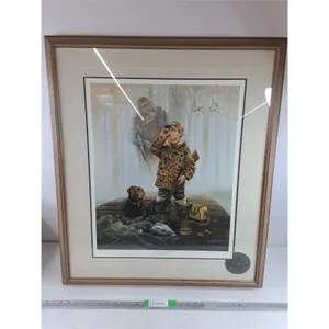 Wood Framed Answering The Call Print by Ralph McDonald 32" x 29" - PICK UP