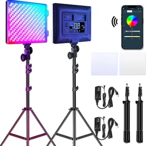 NEW $220 GVM RGB LED Video Lights 2 Pack