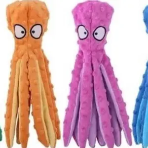 Octopus Plush Crinkle Squeak Toy Medium