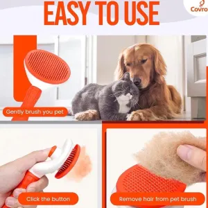 One Click Self Cleaning Dog Brush