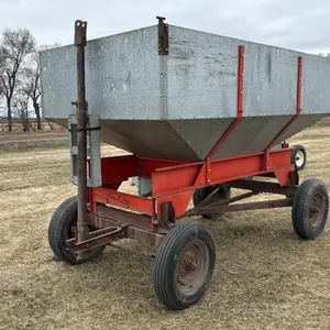 Kendon approx 150 bus Galvanized gravity box on 4-wheel farm wagon