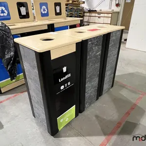 (3) Wood-Top Recycling Bins on Casters
 UNRESERVED