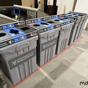 (6) Grey Plastic 3-Compartment Disposal Bins
 UNRESERVED