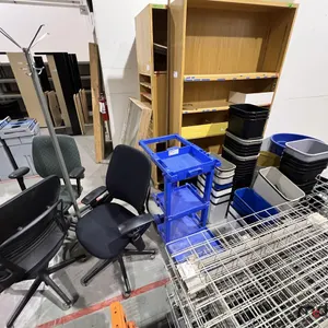 Assorted Waste Bins, Janitors Cart. Coat Rack & (3) Office Chairs
 UNRESERVED