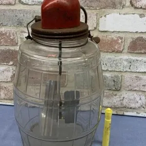 DAZEY RED BULLET BUTTER CHURN W/ METAL PADDLE