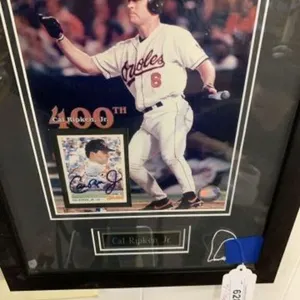 FRAMED & MATTED CAL RIPKEN JR. PHOTO & CARD