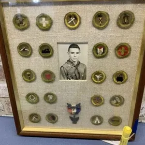 VINTAGE FRAMED BOY SCOUT PHOTOGRAPH WITH