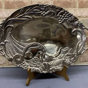LENOX LARGE METAL CORNUCOPIA HANDLED TRAY
