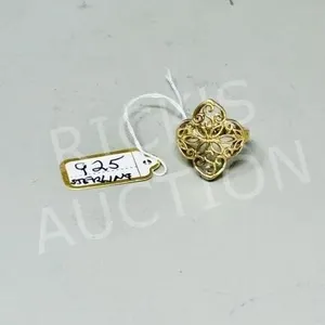 925 sterling & gold plated ring - size 6