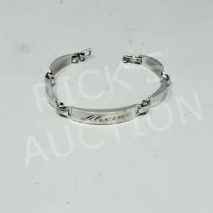 925 sterling bracelet engraved Alicia - 6" long