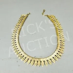 vintage gold tone collar necklace