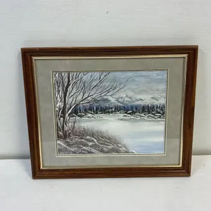 W Wilton. Winter Scene Painting. 15” x 13”