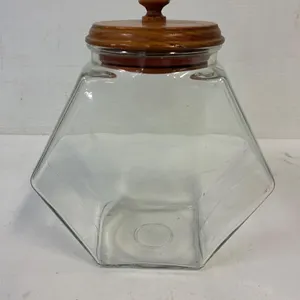 Glass candy display canister