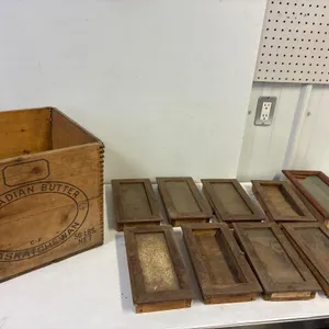 Shadow box type items in a butter box