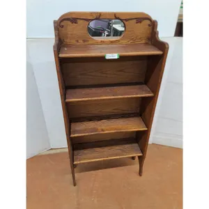* Antique Oak "Arts & Crafts" Fold-Up Bookcase - 26x10x56" Open - Cannot Ship