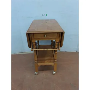 * Vintage 'Ethan Allan' Maple Finish Wagon-Style Tea Cart w/Drop Ends - 25x17x29" - Cannot Ship