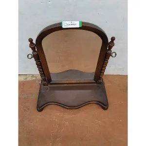 # Antique French Gentleman's Mahogany Vanity Mirror w/Barley Twist Supports - 21x19x9" -PICK UP
