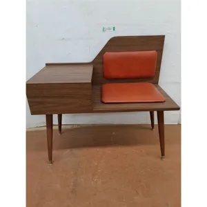 * MCM Wooden Telephone Table (1 Leg Needs Tightening) - 34x17x31" - Cannot Ship