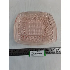 Federal Glass "Depression Glass" 9" Lattice Pattern Plate - 1 Nick