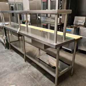 8' Stainless Steel Work Table with Undershelf, Drawers, and Cutting Board