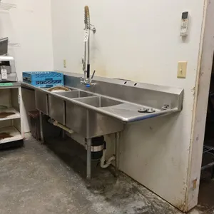 Stainless Steel Three-Compartment Commercial Sink with Faucet