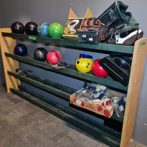 Bowling Equipment to Include Balls, Rack, Shoes, and Accessories