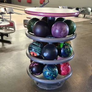 Brunswick Bowling Ball Rack with (18) Bowling Balls