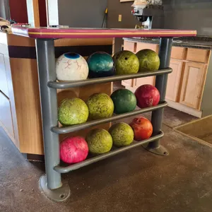 Brunswick Bowling Ball Rack with (12) Bowling Balls