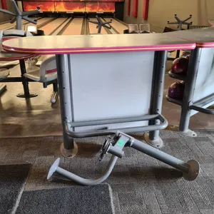 Brunswick Bowling Alley Table and Ball Rack with 8 Bowling Balls