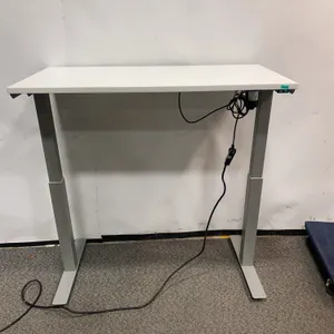 Heartwood Electric Height adjustable Table- White with Grey Base 23 7/8"d x 47 3/4"w x 29"h to 47 3/