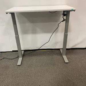Heartwood Electric Height adjustable Table- White with Grey Base 23 7/8"d x 47 3/4"w x 29"h to 47 3/